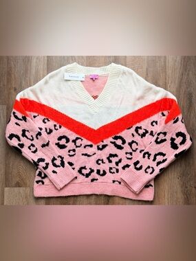🆕 MIAMI | Leopard Colorblock V-Neck Sweater | Francesca’s Boutique Sweater